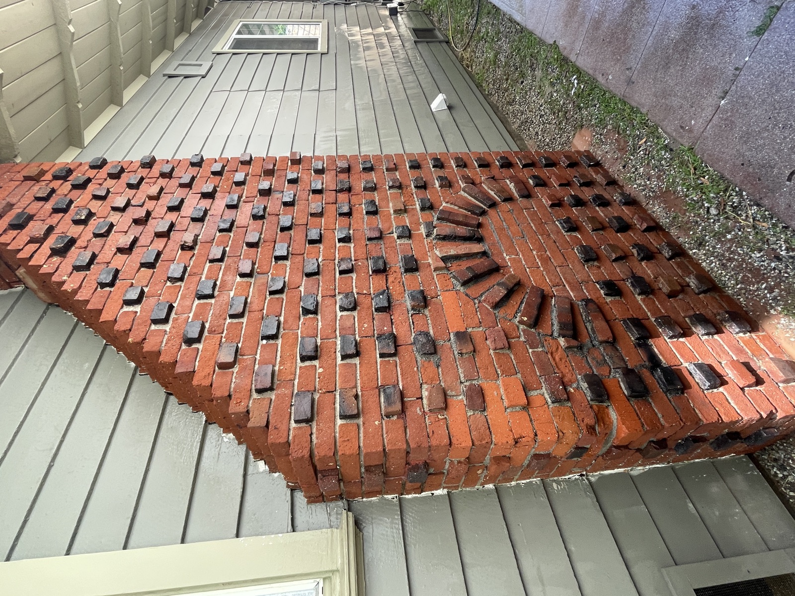 Decorative brick walkway restored